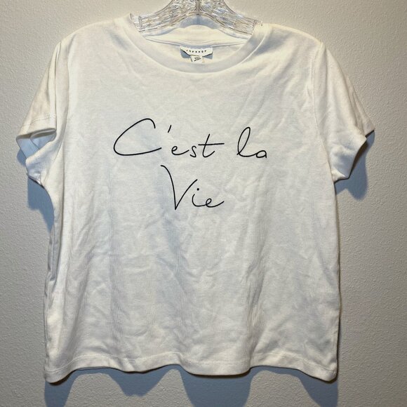 Topshop "C'est la Vie" t-shirt - Picture 1 of 2